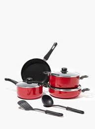 9-Piece 9 Piece Cookware Set - Aluminum Pots And Pans - Non-Stick Surface