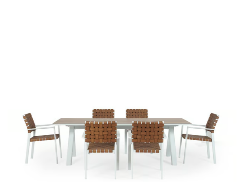 Konca Garden 1+8 Dining Set - Natural & Brown