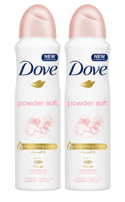 Dove Powder Soft Deodorant Spray For Women Value Pack 2 x 150 ml