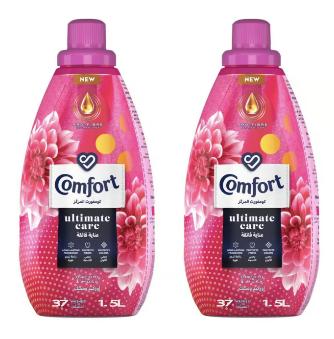 Comfort Ultimate Care Orchid & Musk Concentrated Fabric Conditioner 2 x 1.5 Litres