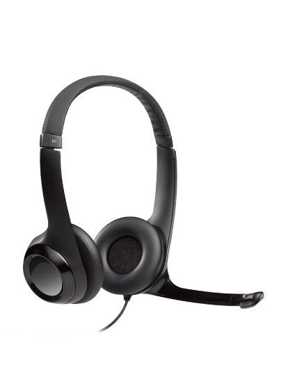 Logitech H390 Wired Headset, Stereo Headphones With Noise-Cancelling Microphone, USB, In-Line Controls, PC/Mac/Laptop Black