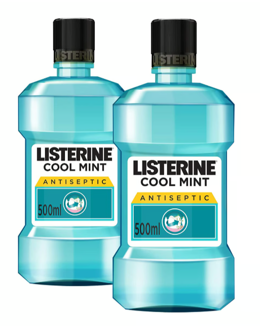 Listerine Mouthwash Cool Mint 500 ml 1+1