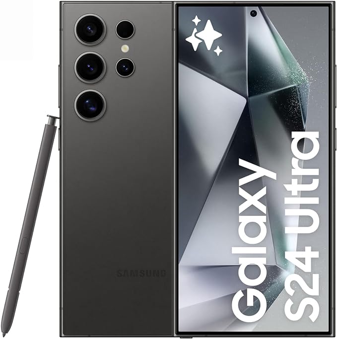 SAMSUNG Galaxy S24 Ultra AI Phone, 256GB Storage, Titanium Black, 12GB RAM, 200MP Camera, S Pen