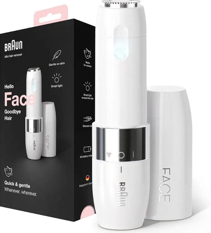 BRAUN Face Mini Hair Remover FS1000, Electric Facial Hair Removal for Women, for On-the-Go