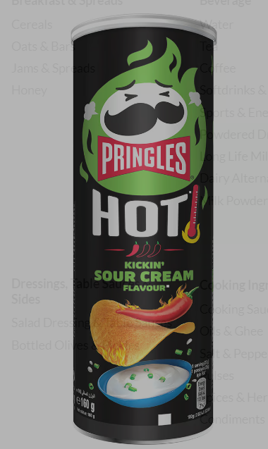 Pringles Hot Kickin Sour Cream Flavour Potato Chips 160 g
