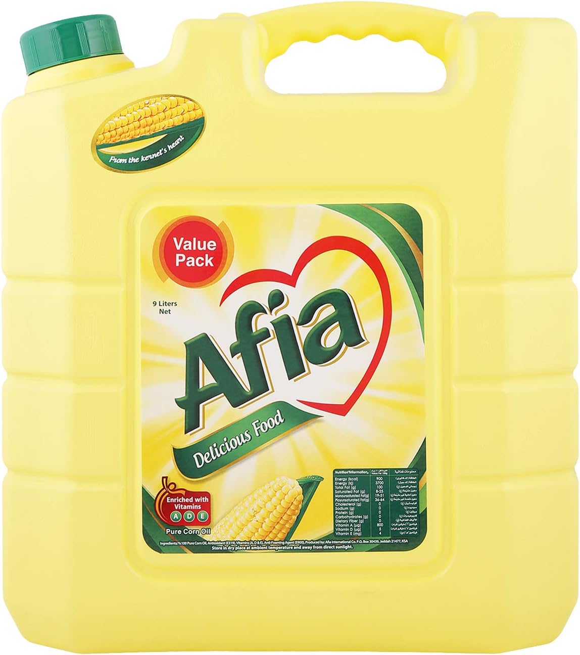Afia Corn Oil, 9 Ltr