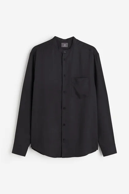 Regular Fit Lyocell grandad shirt