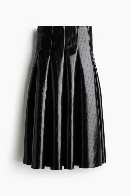 Flared coated skirt