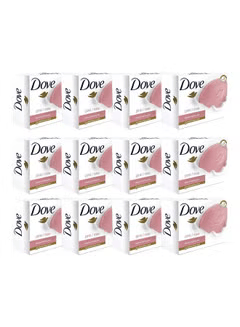 12 pieces dove beauty cream pink rose bar soap