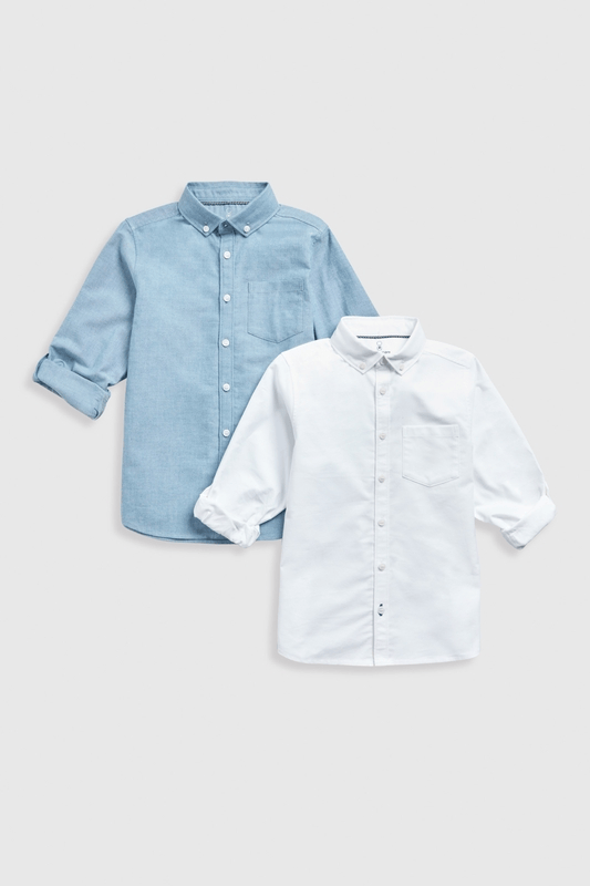 White and Blue Oxford Shirts - 2 Pack